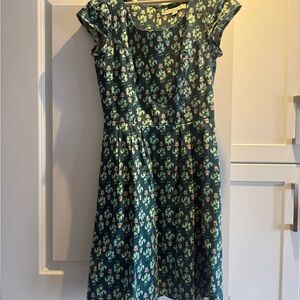 Birds of North America dress with cute potted plant pattern